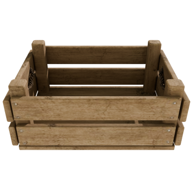 Arkaplanı şeffaf olan 3d render ahşap araç kutusu