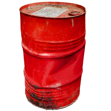 3D işlemeli kırmızı yağ varili şeffaf arkaplan