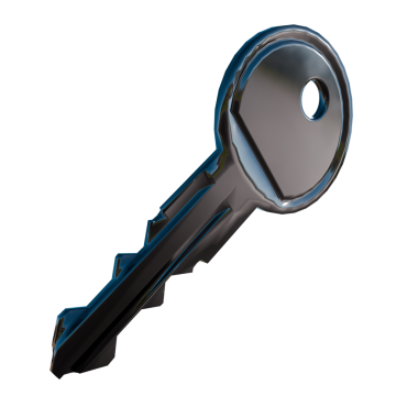 Şeffaf arkaplan ile 3d render metal anahtar