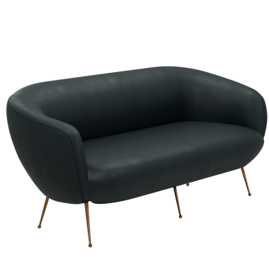 3D siyah kanepe şeffaf arka planlı ev dekorasyonu