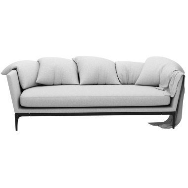 3 boyutlu gri kanepe şeffaf arka planlı ev dekoru