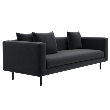 3D siyah kanepe şeffaf arka planlı ev dekorasyonu