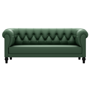 3D yeşil kanepe şeffaf arka planlı ev dekoru