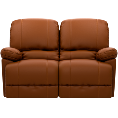 3D deri, kahverengi kanepe şeffaf arka planlı ev dekoru.