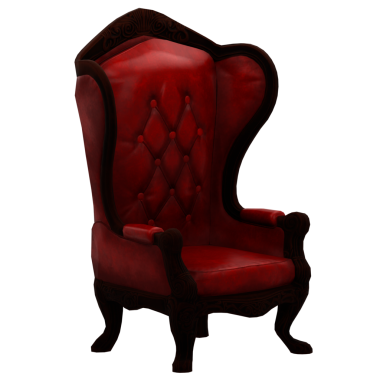 3D görüntüleme kırmızı koltuk ev koltuğu şeffaf arkaplan dekor