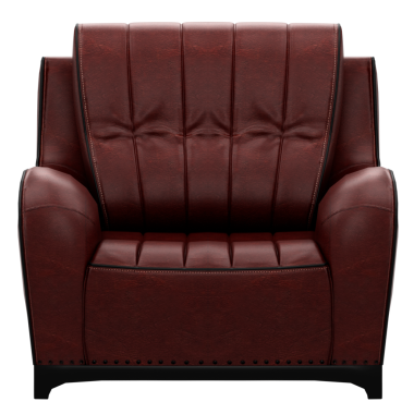 3D işlemeli kahverengi kanepe şeffaf arka planlı ev koltuğu dekorasyonu