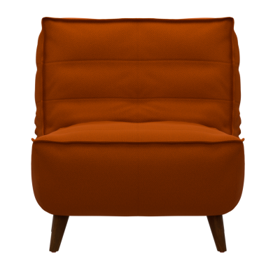 3D portakal rengi kanepe şeffaf arka planlı ev koltuğu dekorasyonu