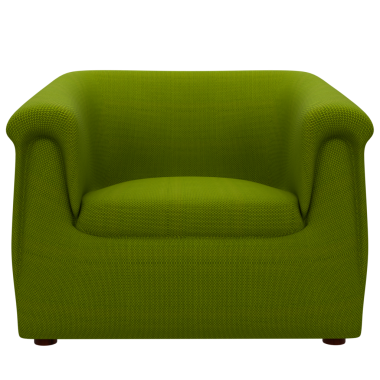 3D yeşil kanepe şeffaf arka planlı ev dekoru