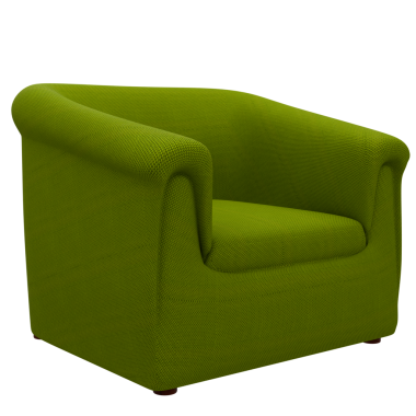 3D yeşil kanepe şeffaf arka planlı ev dekoru