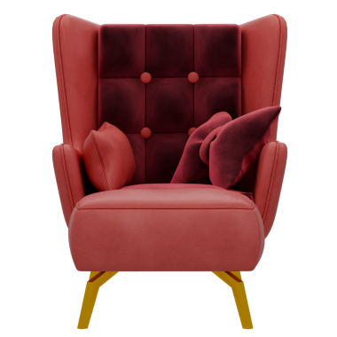 3D Pembe kanepe şeffaf arka planlı ev koltuğu dekorasyonu