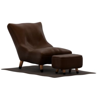 3D işlemeli kahverengi kanepe şeffaf arka planlı ev koltuğu dekorasyonu