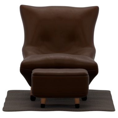 3D işlemeli kahverengi kanepe şeffaf arka planlı ev koltuğu dekorasyonu