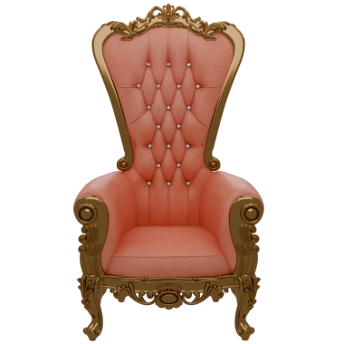 3D rengarenk, şeffaf arka planı olan, lüks koltuklu ev koltuğu dekorasyonu.