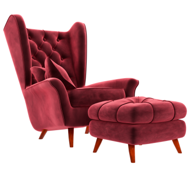 3D Pembe kanepe şeffaf arka planlı ev koltuğu dekorasyonu