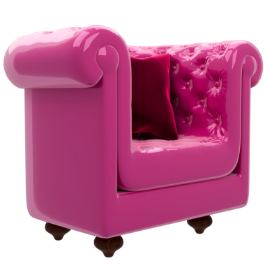 3D Pembe kanepe şeffaf arka planlı ev koltuğu dekorasyonu