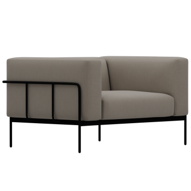 3D bej koltuğu şeffaf arka planlı ev koltuğu dekorasyonu