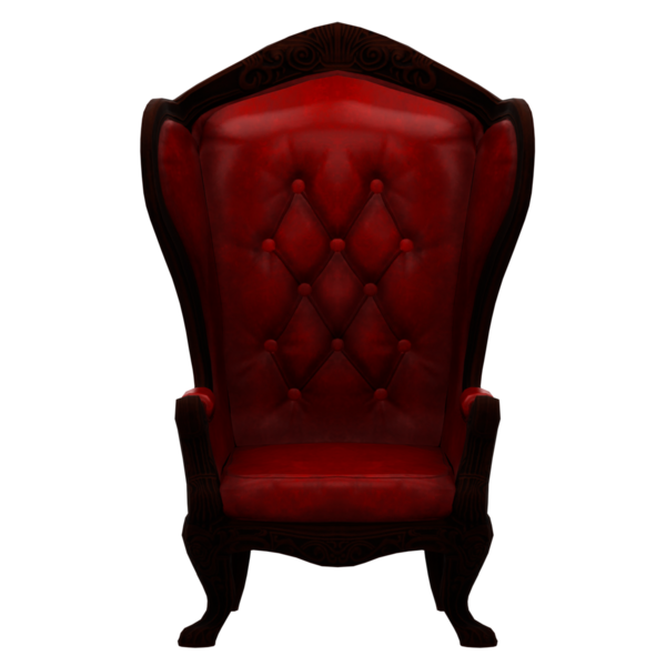 3D görüntüleme kırmızı koltuk ev koltuğu şeffaf arkaplan dekor