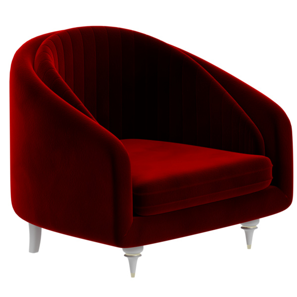 3D görüntüleme kırmızı koltuk ev koltuğu şeffaf arkaplan dekor