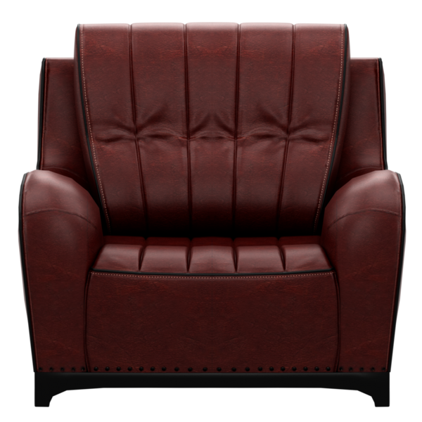 3D işlemeli kahverengi kanepe şeffaf arka planlı ev koltuğu dekorasyonu