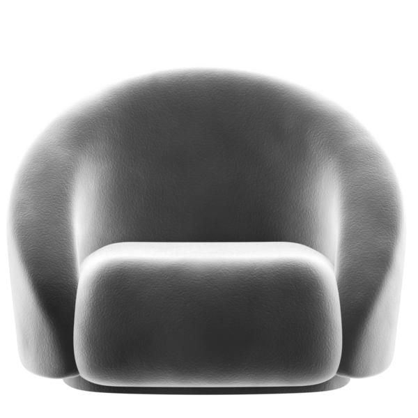 3D işlemeli beyaz kanepe şeffaf arka planlı ev koltuğu dekorasyonu