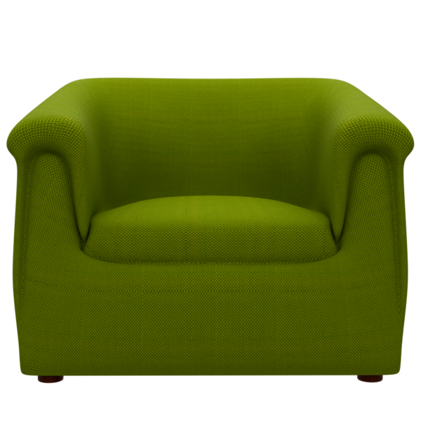 3D yeşil kanepe şeffaf arka planlı ev dekoru