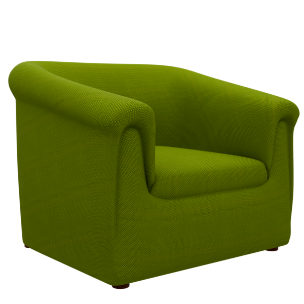 3D yeşil kanepe şeffaf arka planlı ev dekoru