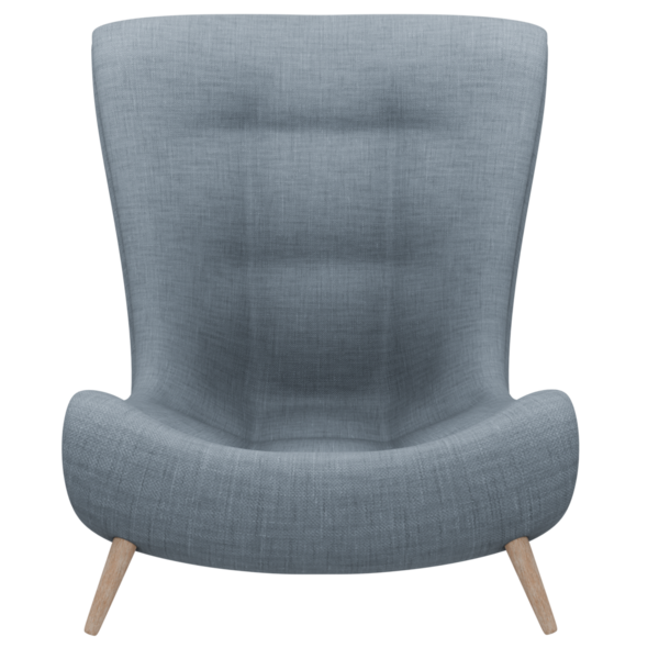 3d rendelenmiş mavi koltuk şeffaf arkaplan ev dekorasyonu