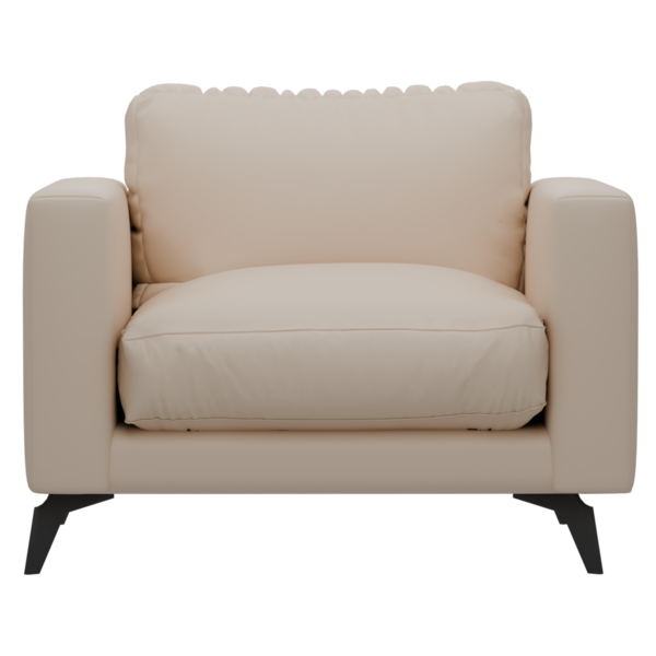 3D bej koltuğu şeffaf arka planlı ev koltuğu dekorasyonu