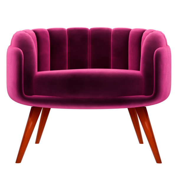 3D Pembe kanepe şeffaf arka planlı ev koltuğu dekorasyonu