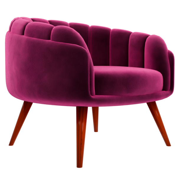 3D Pembe kanepe şeffaf arka planlı ev koltuğu dekorasyonu