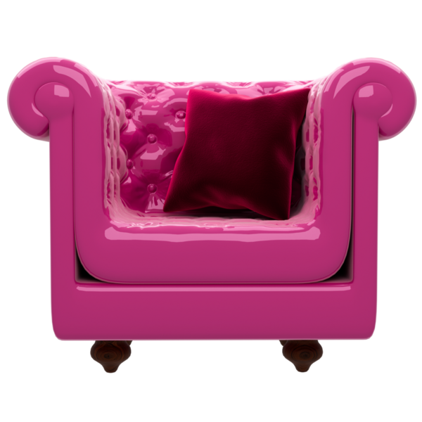 3D Pembe kanepe şeffaf arka planlı ev koltuğu dekorasyonu