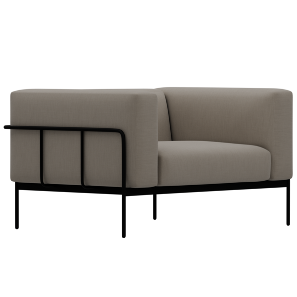 3D bej koltuğu şeffaf arka planlı ev koltuğu dekorasyonu