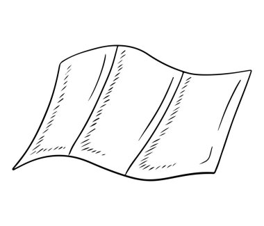 Three color horizontal flag isolated on white background. Hand drawn vector sketch illustration in doodle engraved vintage outline style. Independence, policy, politics, economy, development