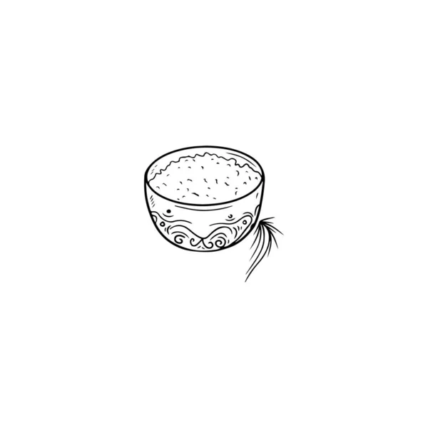Délicieuse Soupe Savoureuse Borshch Dans Bol Avec Brac Romarin Ornement — Image vectorielle