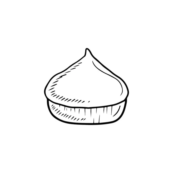 Gâteau Pâtissier Sucré Savoureux Avec Crème Noir Isolé Sur Fond — Image vectorielle