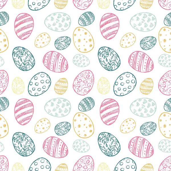 Kusursuz desenli paskalya yumurtası çerçevesi siyah fırça darbesi desenli beyaz arka planda izole edilmiş. Klasik kömür mürekkebiyle elle çizilmiş vektör çizimi. Paskalya süsü, bayram sembolü