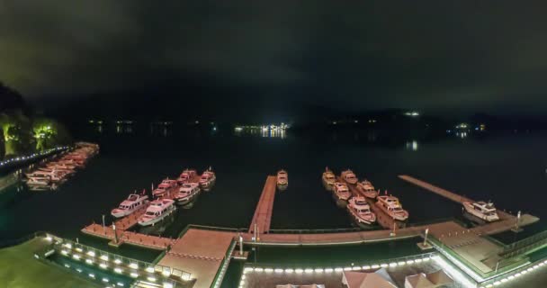 Съемка Времени Звездной Ночи Дня Восхода Солнца Пире Озера Сан — стоковое видео