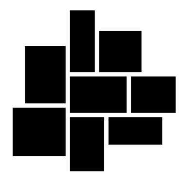 Şablonlar kolaj 8 çerçeve fotoları. Karalama tahtası şablonu. Vektör illüstrasyonu.