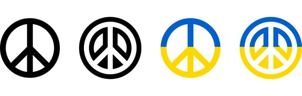 Friedenssymbol Friedenssymbol Ukraine Stoppt Den Krieg Der Ukraine Friedenszeichen Ukrainischer — Stockvektor