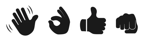 Gesto Emoji Mão Acenar Polegar Para Cima Gesto Ícone Emoji — Vetor de Stock