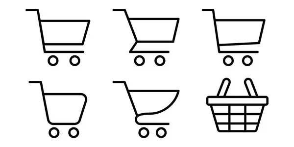购物车图标 特罗利符号 卡丁车图标设置 大概是购物车直线推车的符号 种群矢量说明 — 图库矢量图片