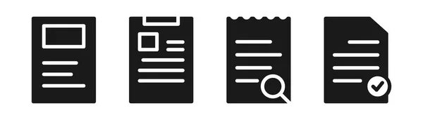 Filikon Inställd Dokumentsymbol Urklipp Glyf Solid Filikon Glyf Dokument Fillogga — Stock vektor