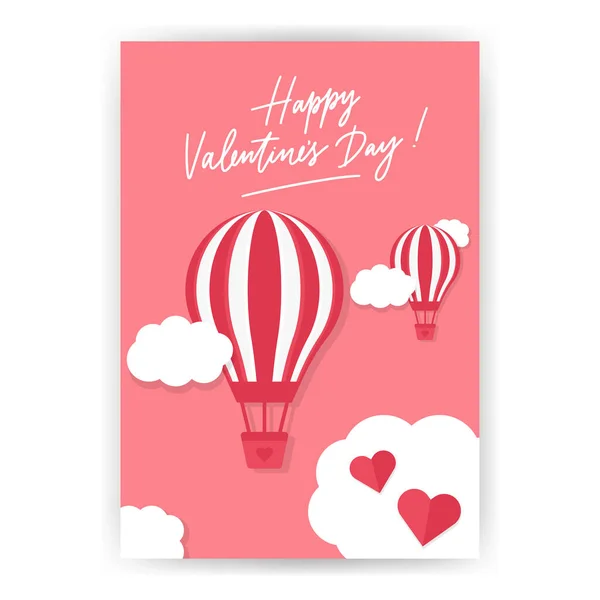 Poster Hari Valentine Selamat Hari Valentine Template Undangan Cinta Mockup - Stok Vektor