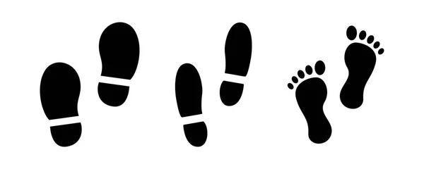 Footprint Icon Footstep Symbol Foot Print Black Human Foot Step — Stock Vector