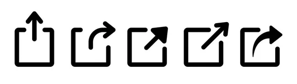 共享箭头图标 黑色股份的象征 共享箭头标志 用黑色发送符号 发布按钮 股票矢量图标 — 图库矢量图片