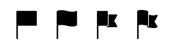 Набор Феттеля Размахиваю Значком Флага Глифе Значок Черного Флага Икона — стоковый вектор