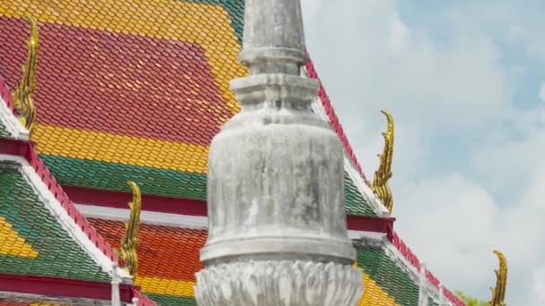 Wat Phra Mahathat Woramahawihan Nakhon Thammarat Bölgesinin Ana Tapınağı Güney — Stok video