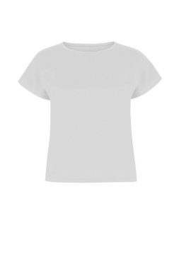 Gerçekçi hayalet manken mankeni unisex tişört önü ve arkası beyaz arka planda izole edilmiş.