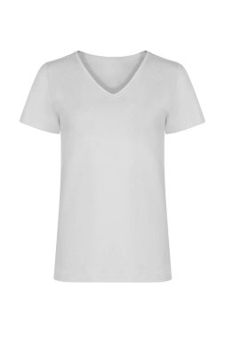 Gerçekçi hayalet manken mankeni unisex tişört önü ve arkası beyaz arka planda izole edilmiş.