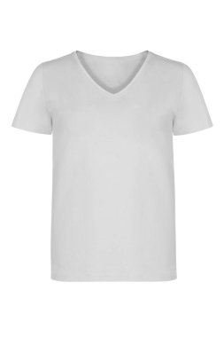 Gerçekçi hayalet manken mankeni unisex tişört önü ve arkası beyaz arka planda izole edilmiş.